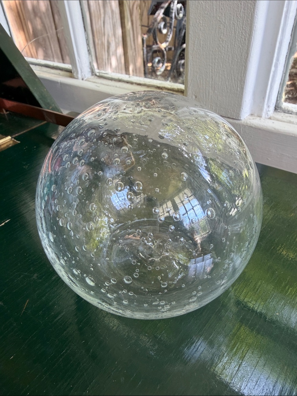 Clear Bubble Glass Sphere Decorative Accent